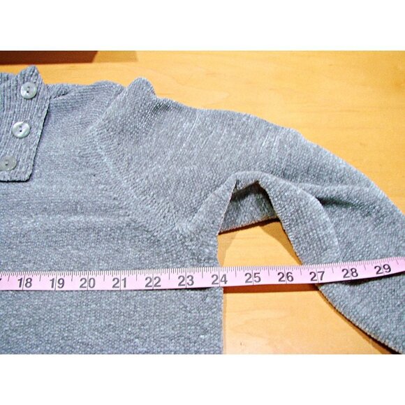 Allison Daley Gray Side Button Collar Pullover Sweater So Soft Elegant Sz Large - Picture 5 of 9